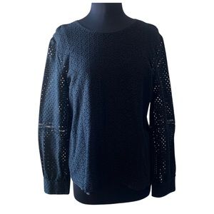 Banana Republic Black Eyelet Blouse
